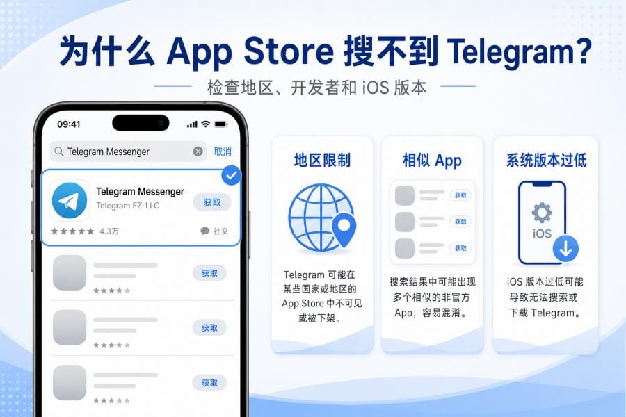Telegram iOS 中文版怎么下载？iPhone/iPad 官方安装与中文设置教程 配图 1