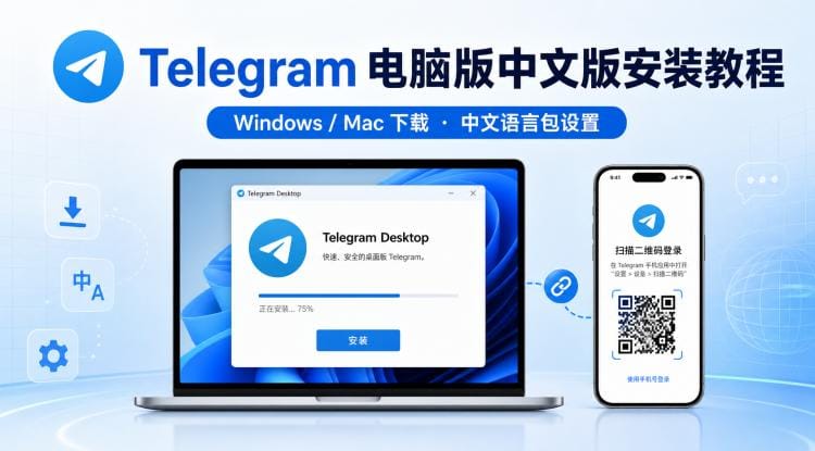 Telegram 电脑版中文版怎么下载？Windows/Mac 安装与中文设置教程