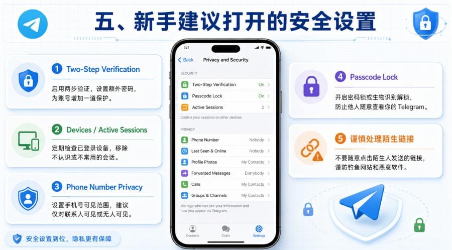 Telegram 中文版安全吗？官方下载、中文语言包与隐私设置指南 配图 2