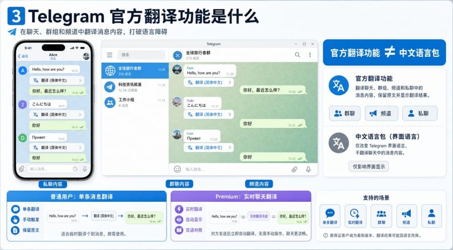 Telegram 中文语言包和官方翻译有什么区别 第 2 张正文图