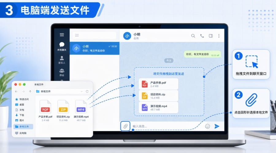 Telegram 中文版怎么发送文件:手机、电脑、网页版操作教程 第 1 张正文图