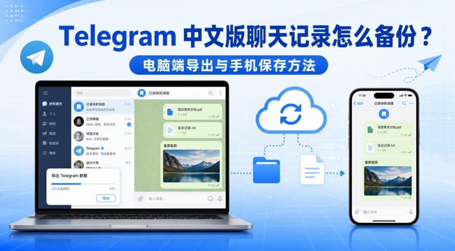 Telegram 中文版聊天记录怎么备份