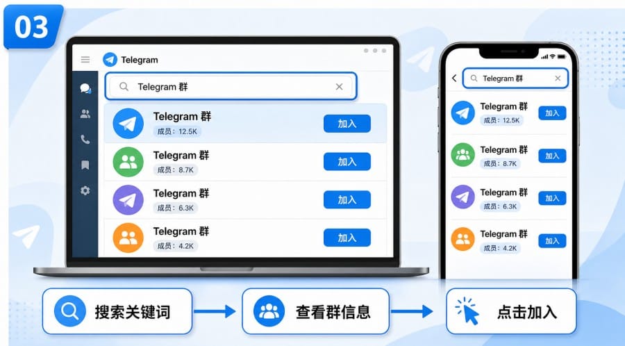 Telegram 中文版怎么加入群组?公开群搜索、邀请链接与安全提醒 - step 2