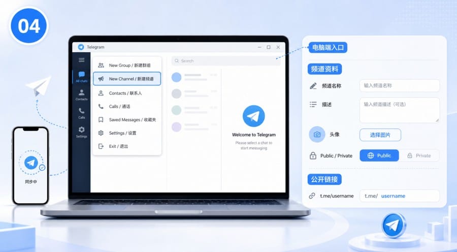 Telegram 中文版怎么创建频道? - step 3