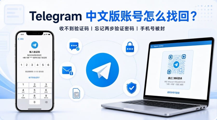 Telegram 中文版账号怎么找回?