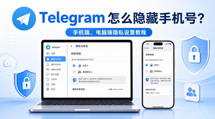 Telegram 中文版怎么隐藏手机号?手机、电脑端设置教程