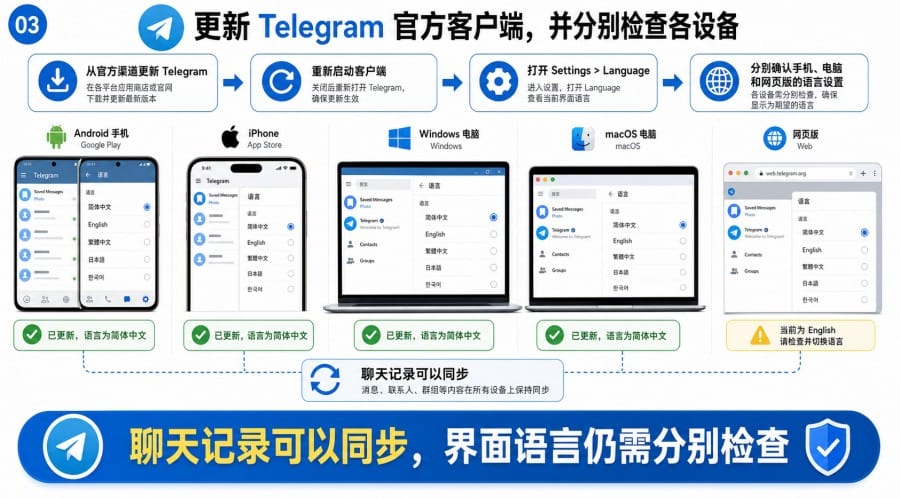 Telegram汉化后仍有英文菜单怎么办 - 配图 2