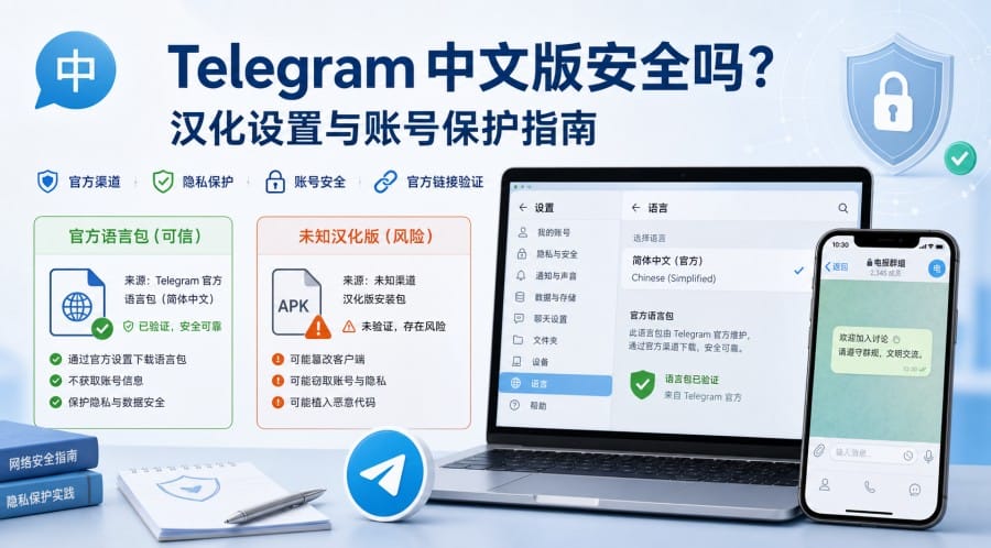 Telegram汉化会影响账号安全吗?设置中文前先检查这几项