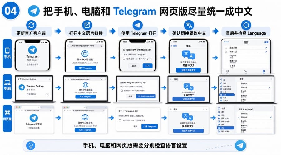 Telegram在手机和电脑上中文不一致怎么办多设备统一设置指南 - 配图 3