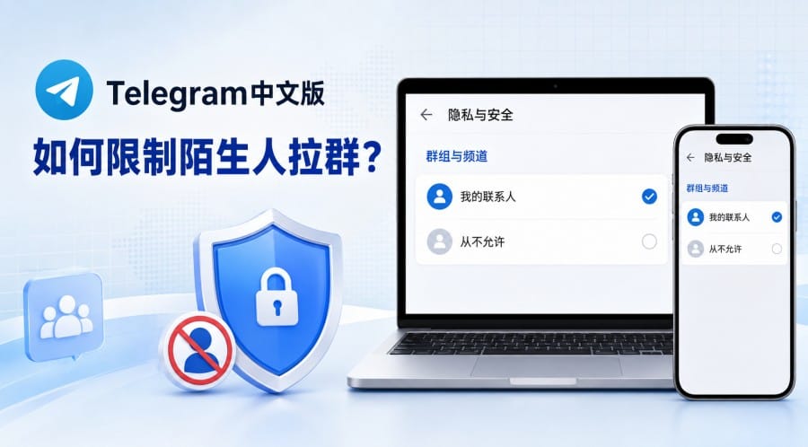 Telegram中文版怎么设置谁可以邀请我加入群组?