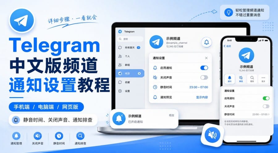 Telegram 中文版频道通知怎么设置?手机、电脑与网页静音教程
